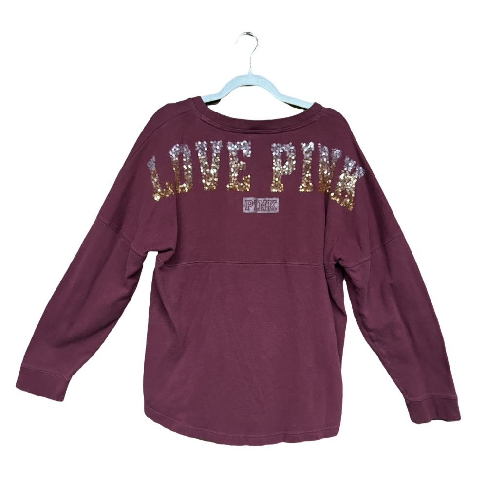 Burgundy Victoria Secret Sweatshirt. Size L.